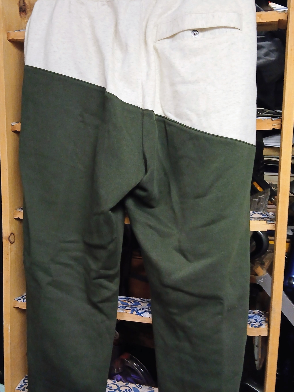 Nike Cream & Olive Green Colorblock Joggers - Picture 3 of 10